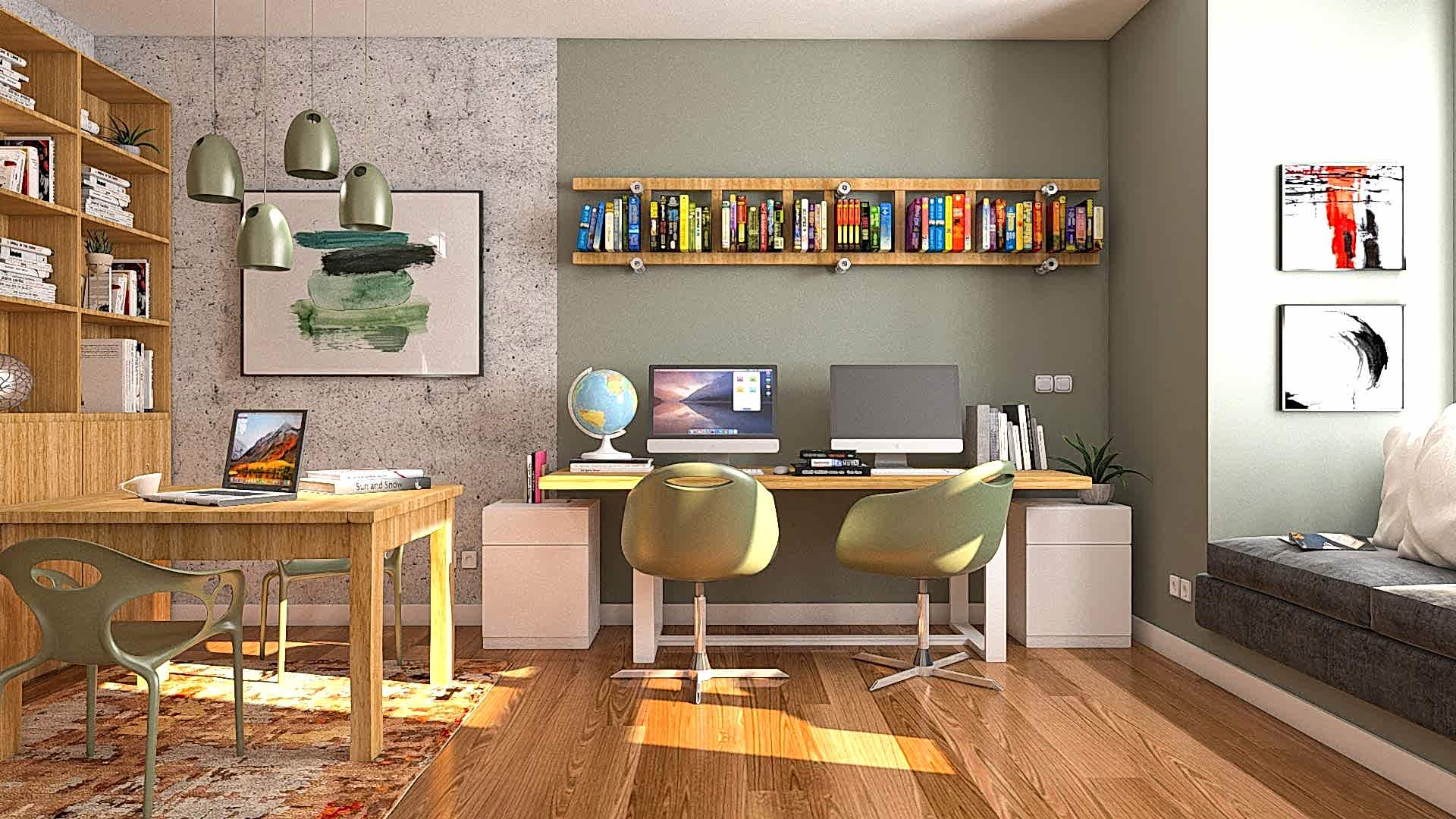 Contemporary Home Office for Two
