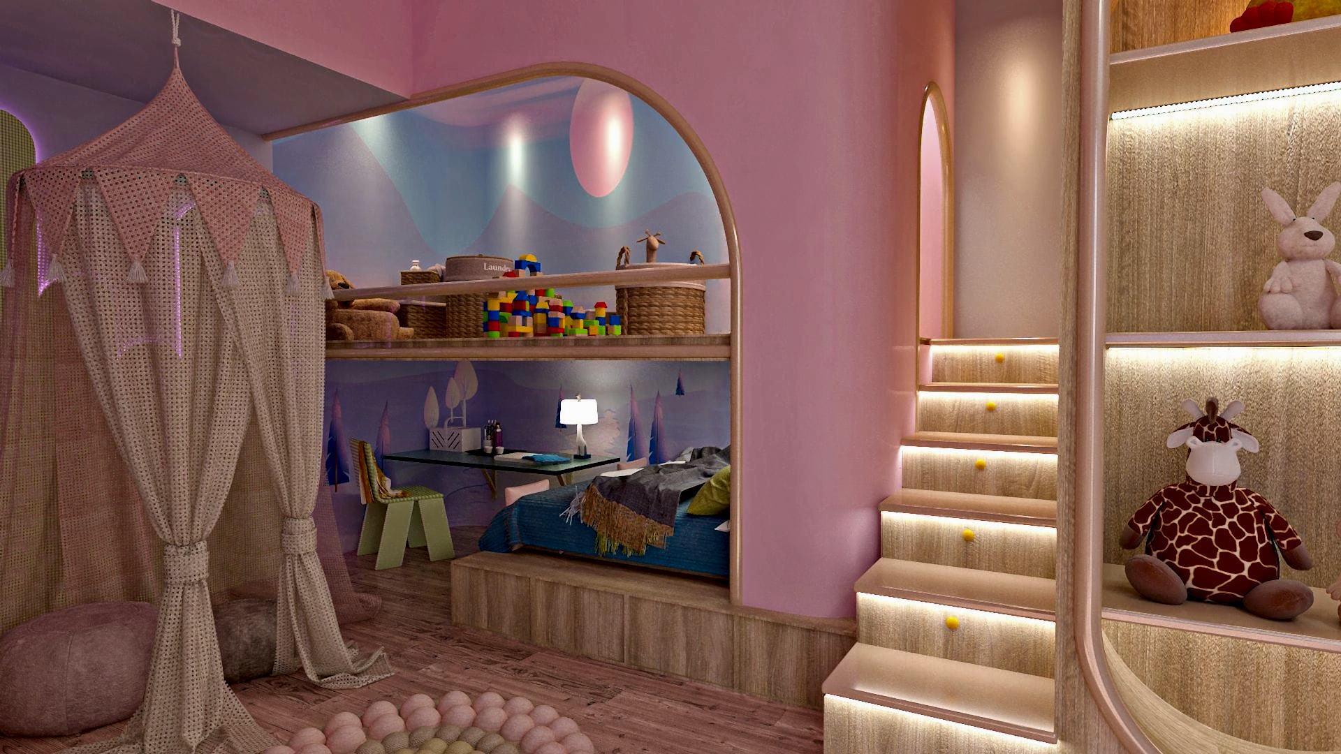 Rainbow-Colored Little Girl’s Room