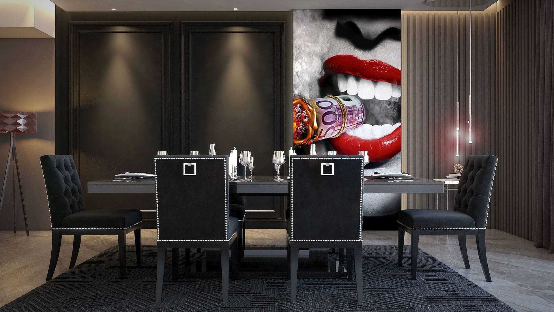 Provocative & Moody Modern Dining Room