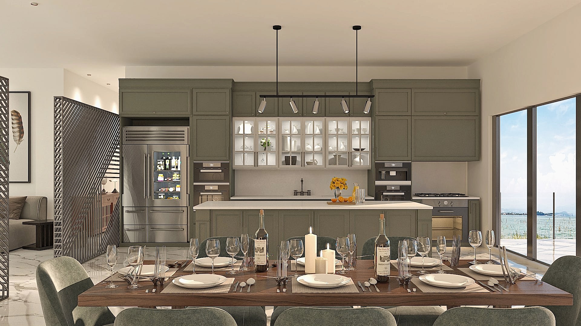 Contemporary Kitchen and Dining Space