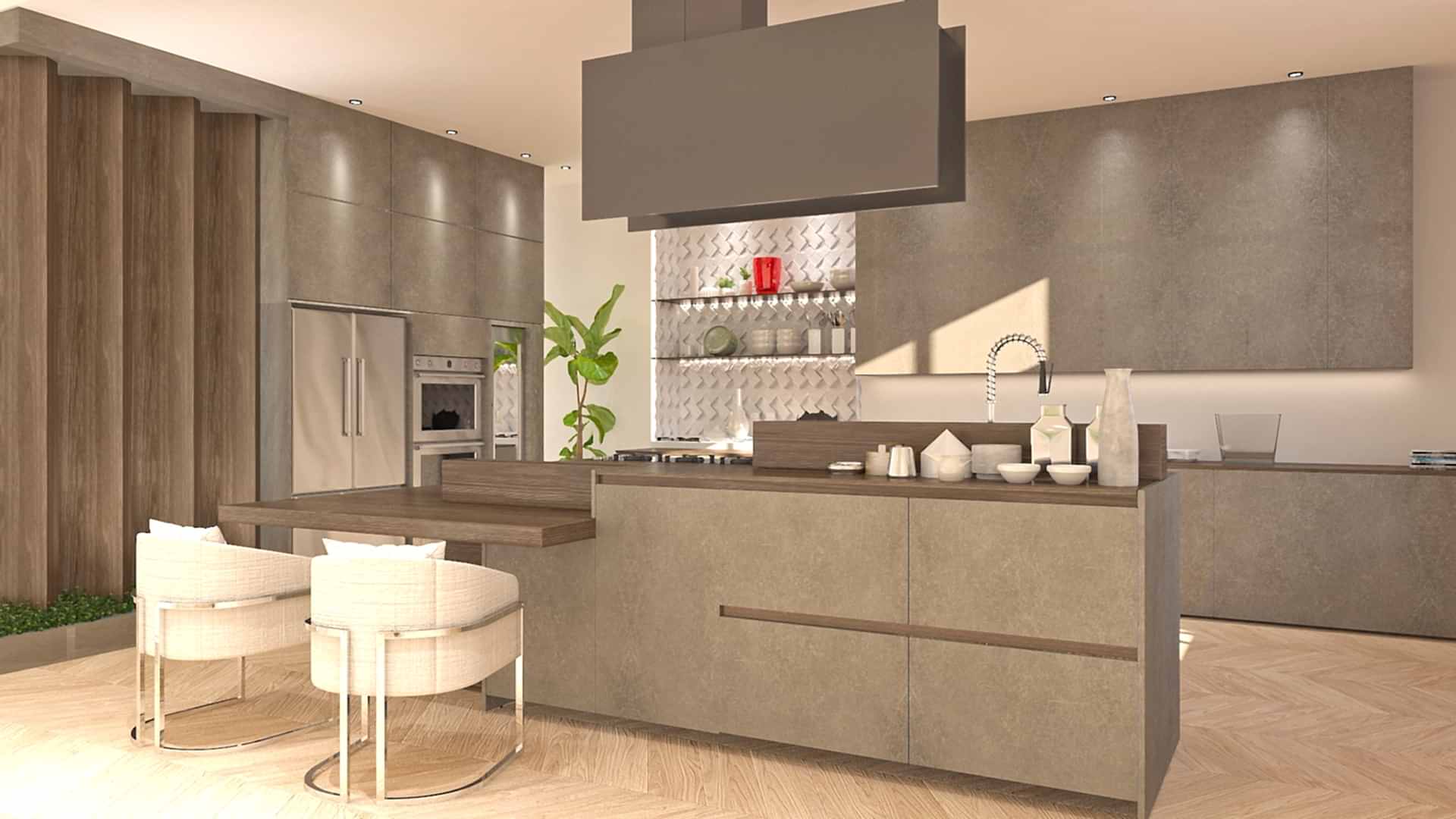 Earthy palette in contemporary kitchen