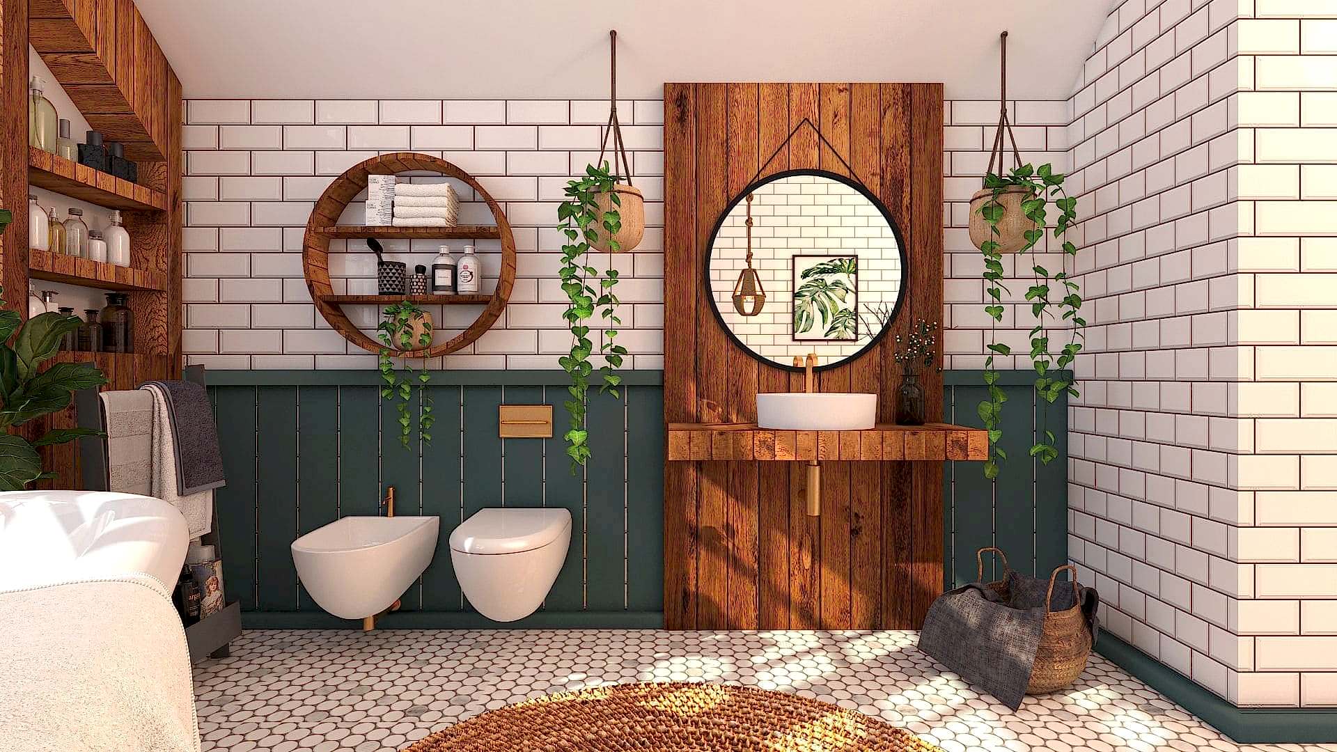 Modern Boho Bathroom Design