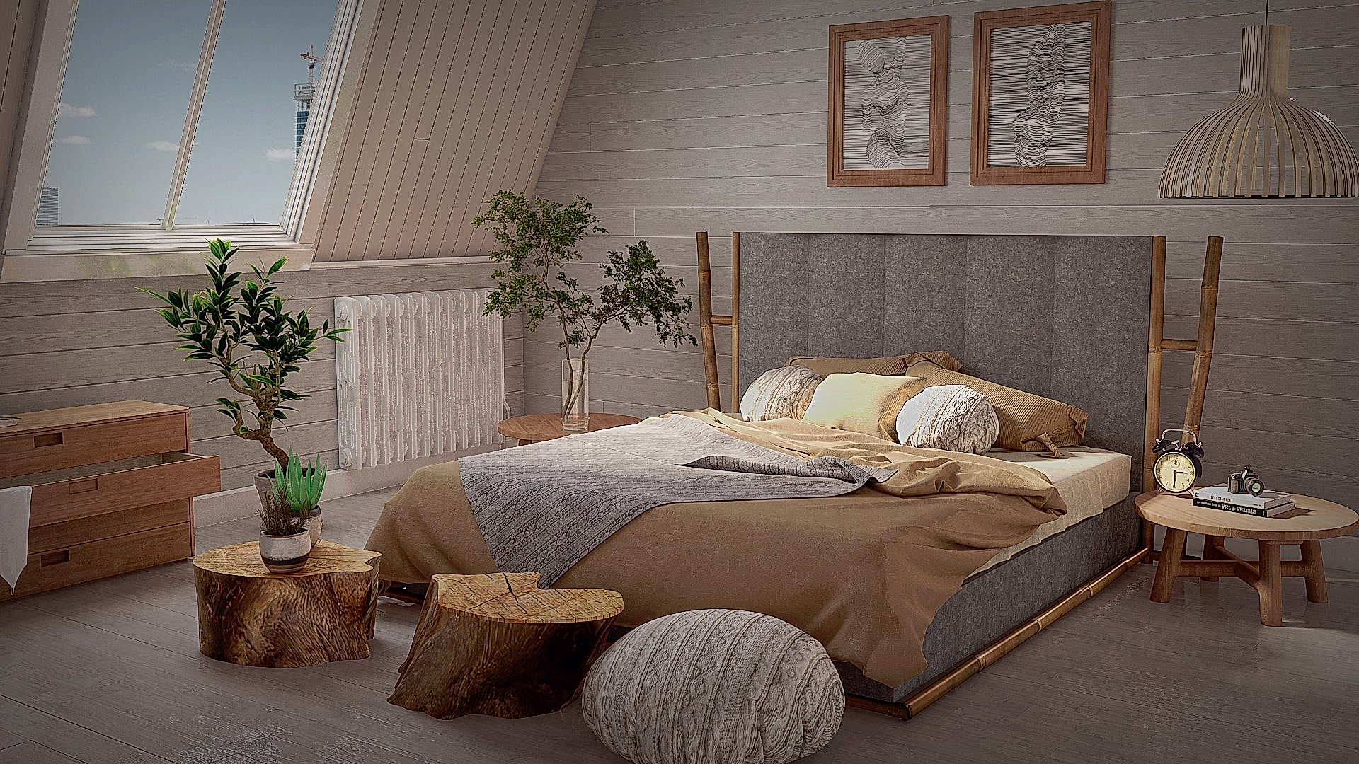 Cozy & Organic Scandinavian Bedroom