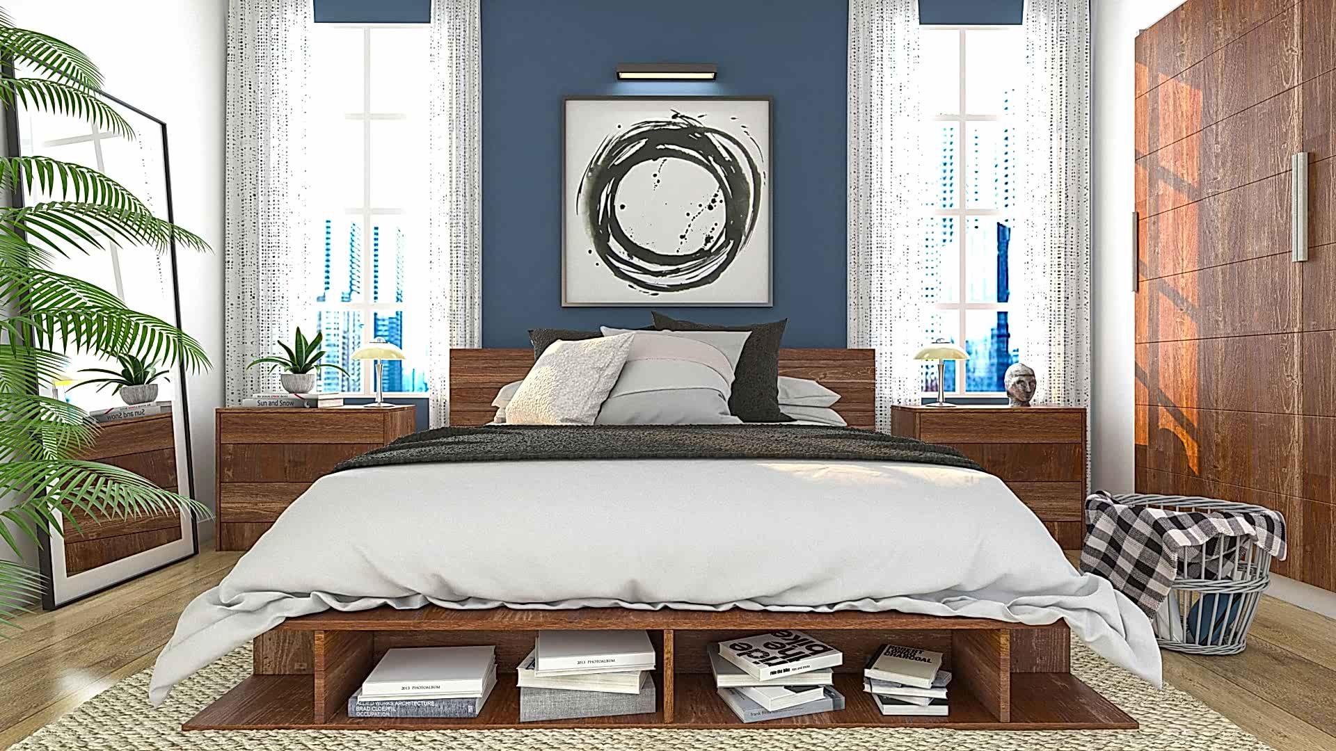 Scandinavian Blue Bedroom