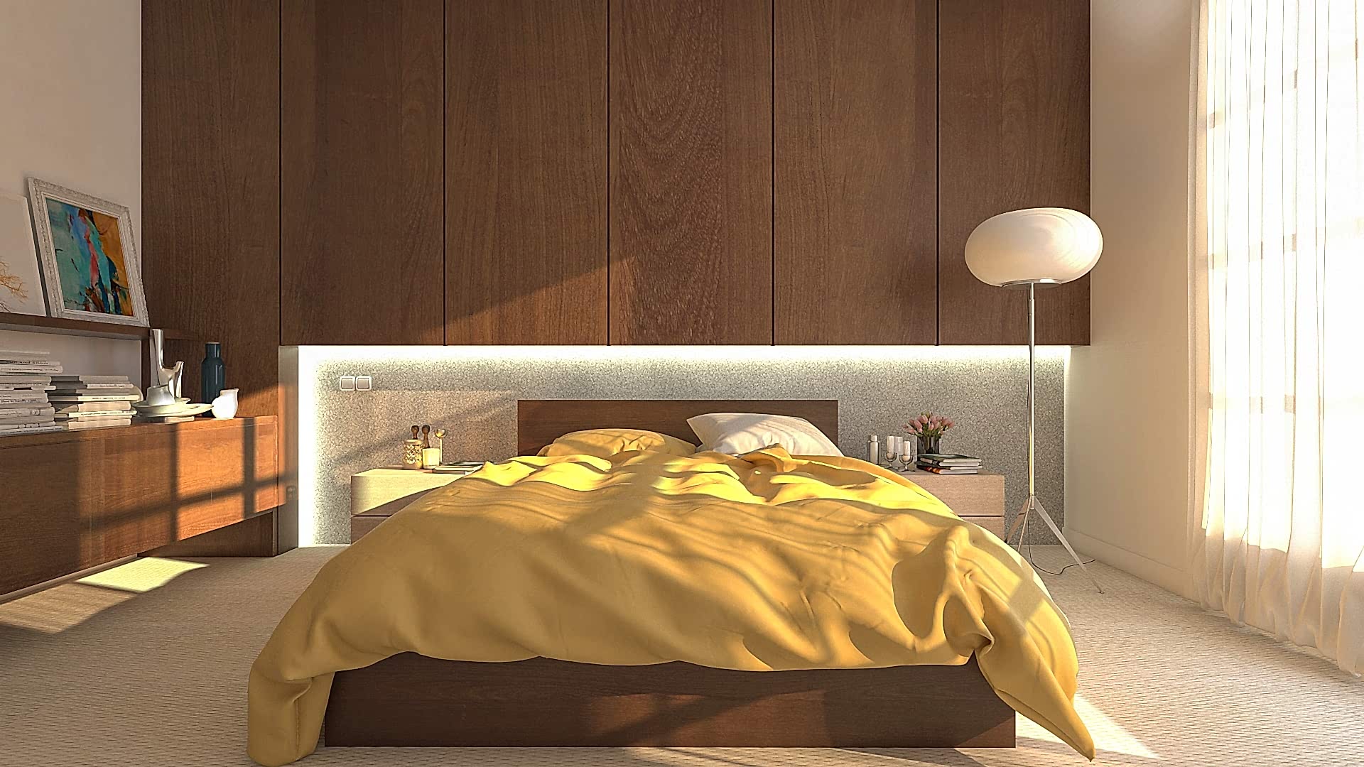 Warm & Minimalist Bedroom Design