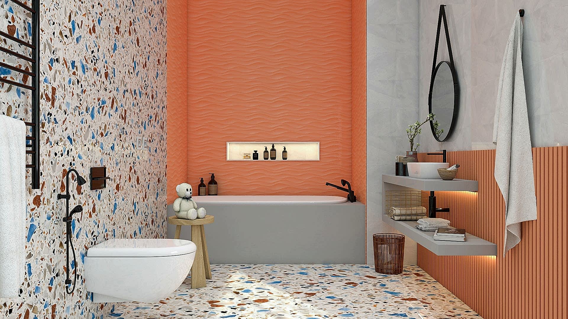 Memphis Bathroom With Terrazzo