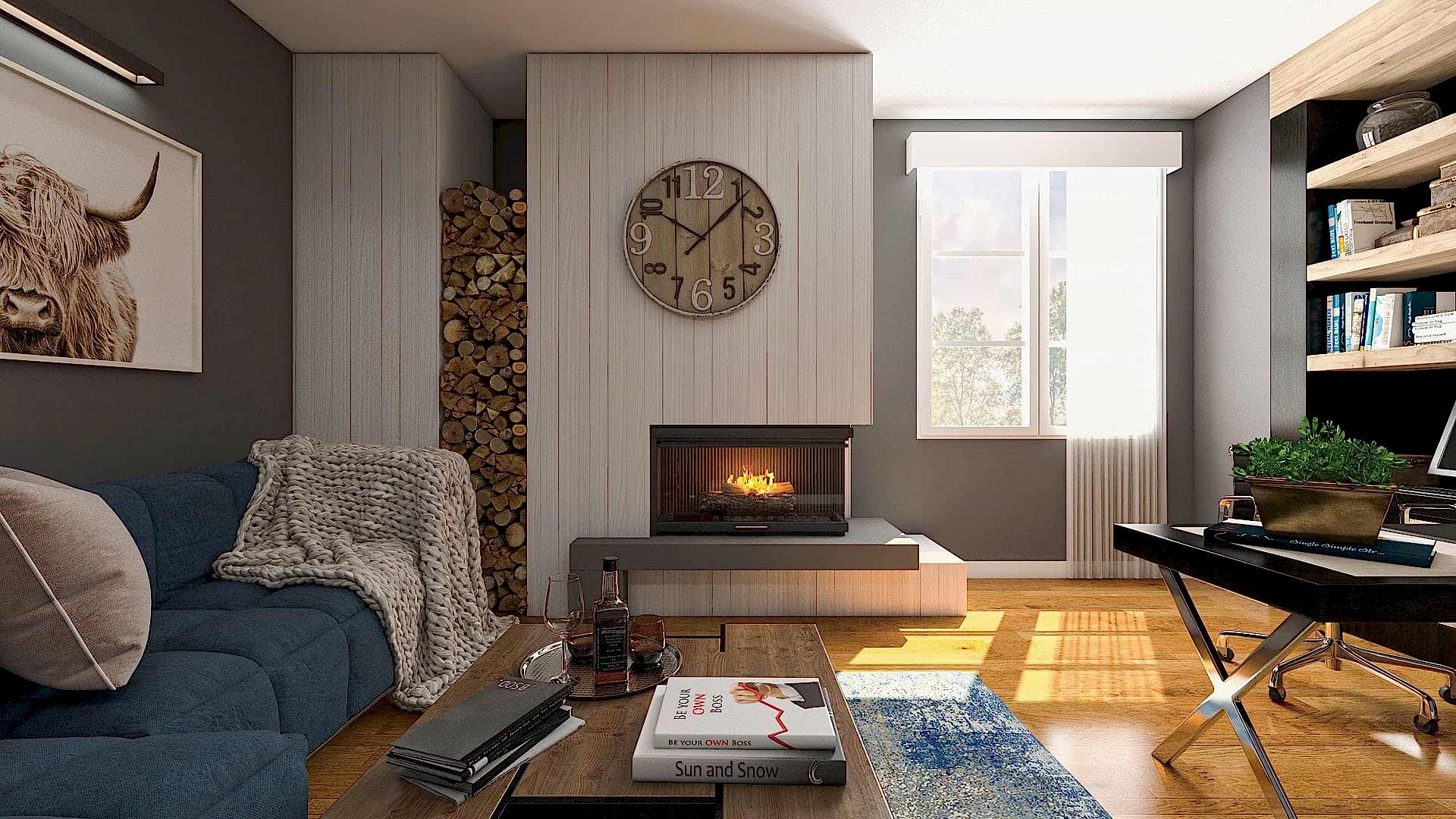 Masculine Home Office Man Cave With Rustic Vibes