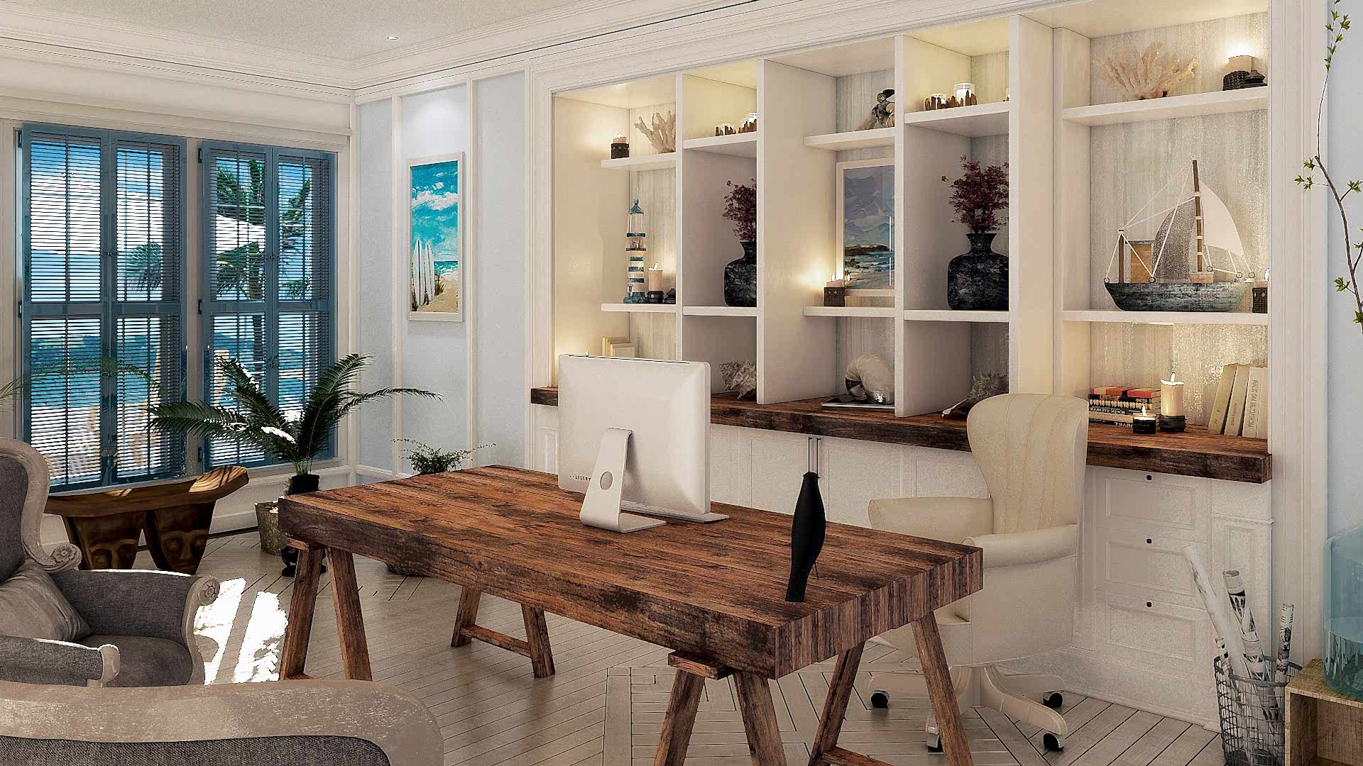 Serene Coastal Home Office