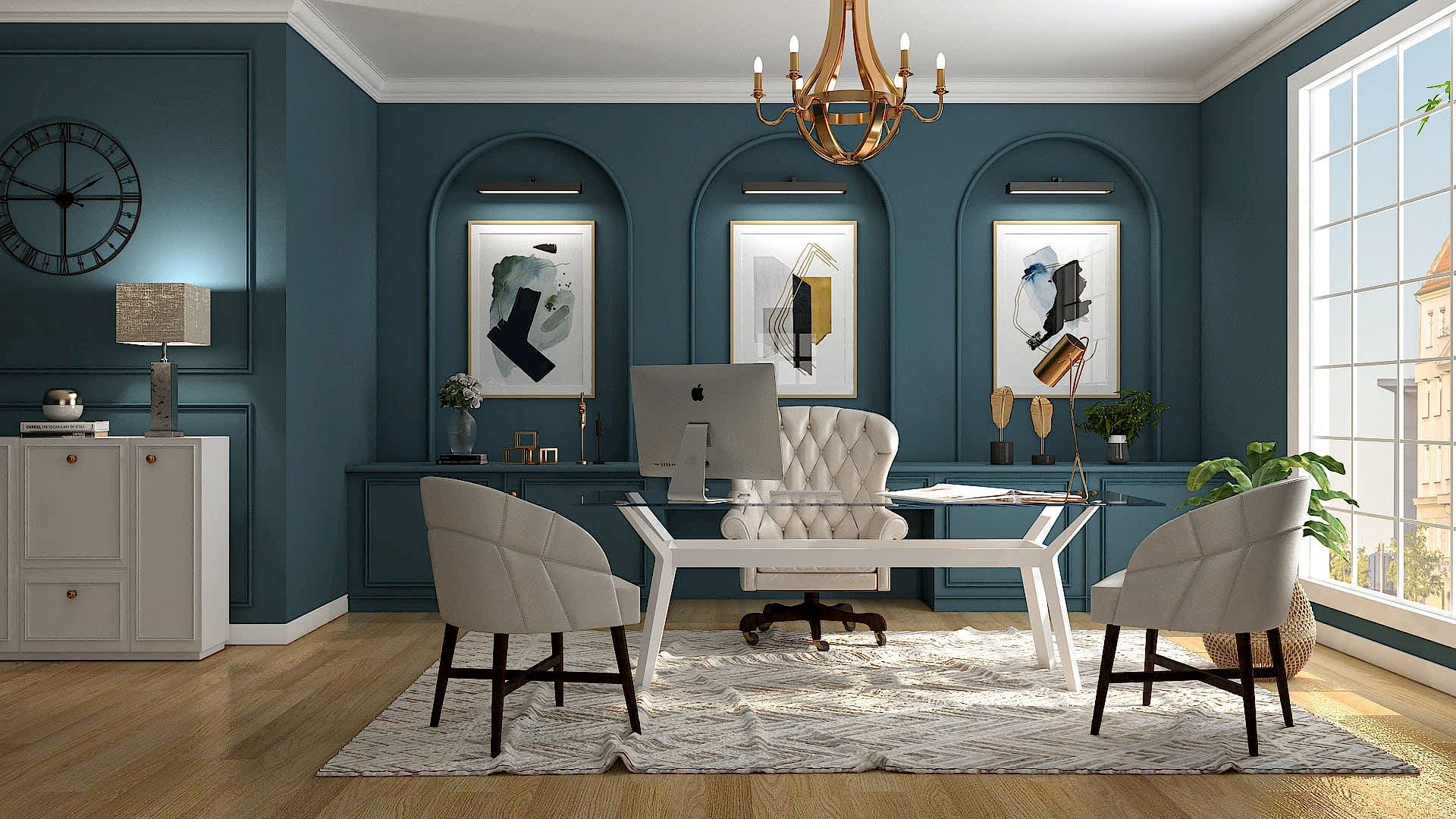 Stylish Transitional Home Office