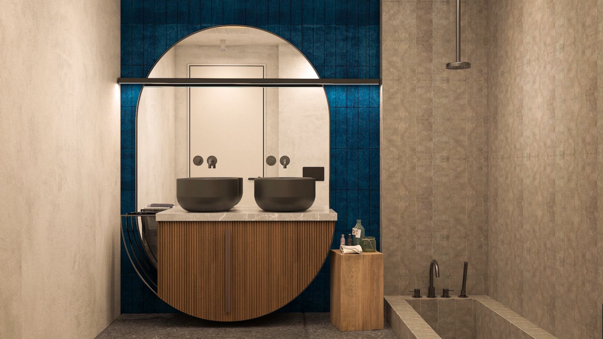 Minimalist Marvel: A Bathroom of Subtle Intrigue