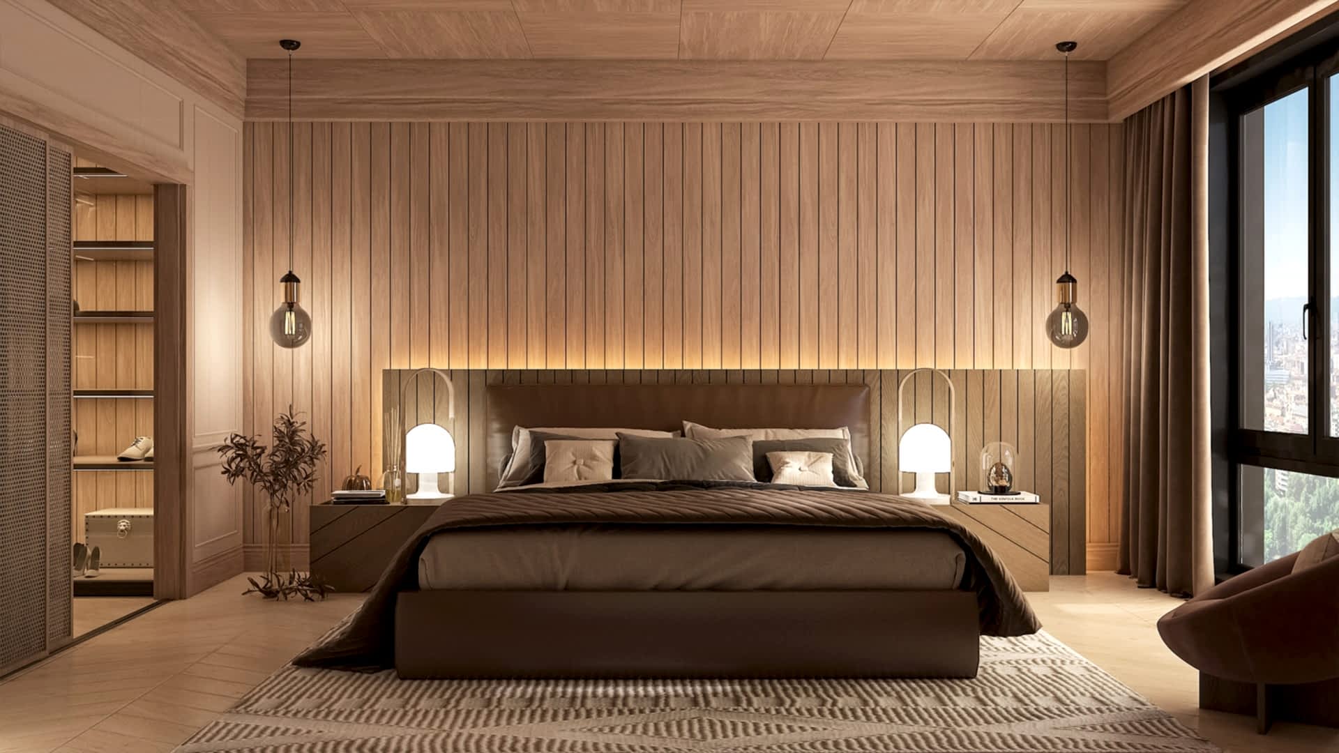 Spacious Slumber: Bedroom with Walk-in Wardrobe