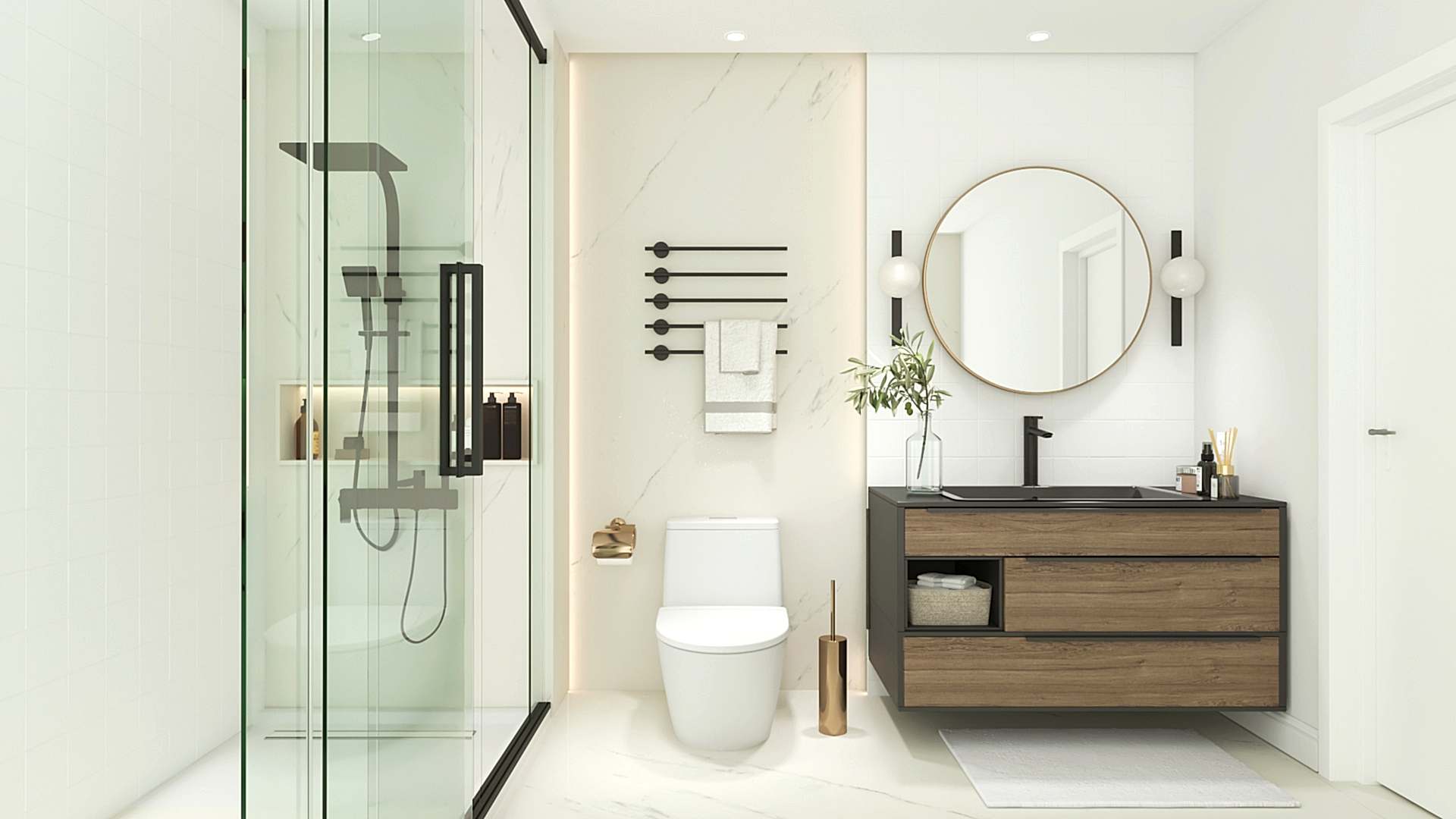 A Modern Sanctuary of Light in the Bathroom