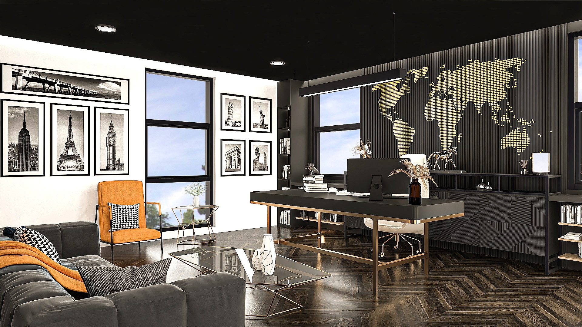 Moody Modern Classic Home Office