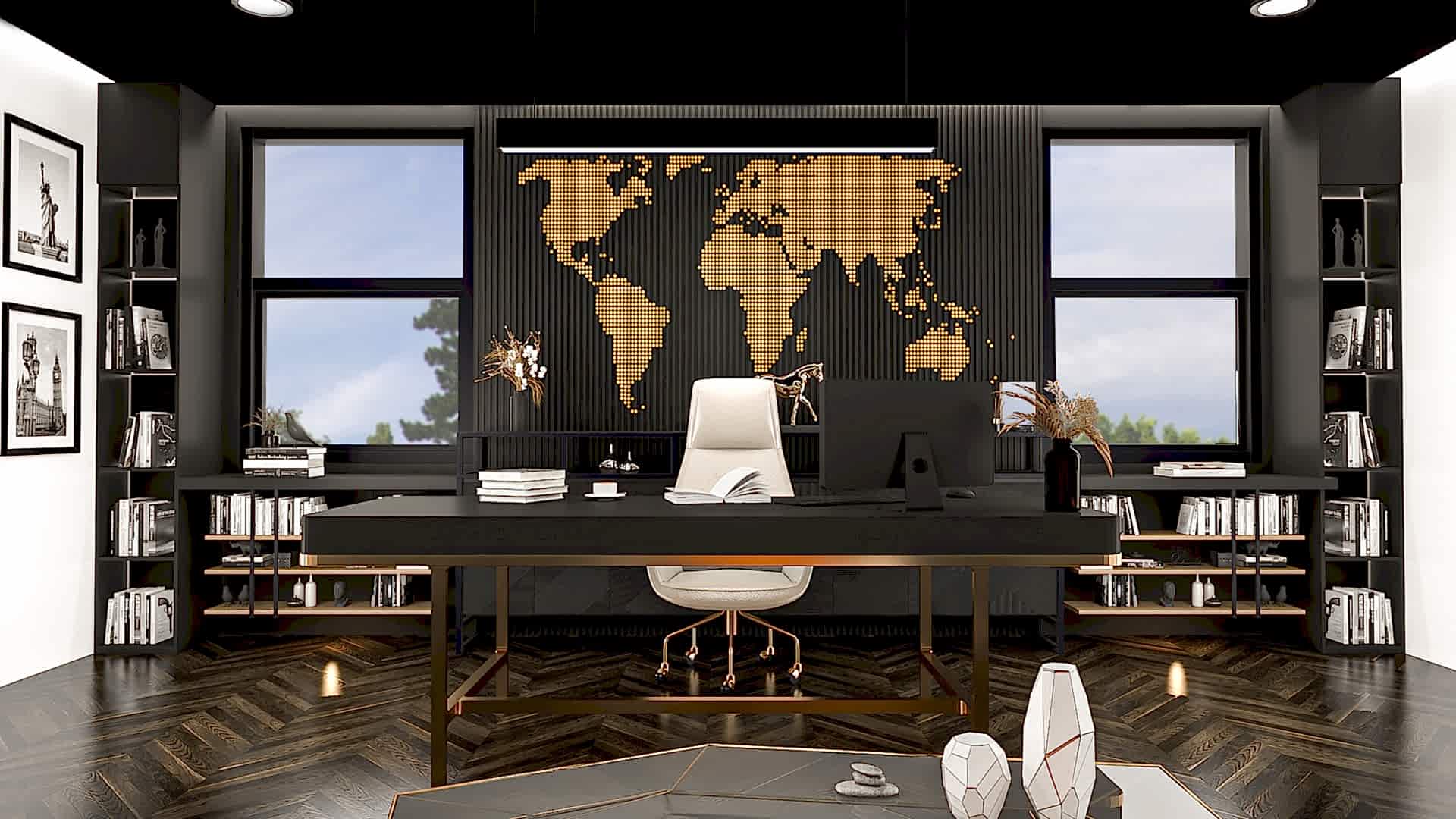 Moody Modern Classic Home Office