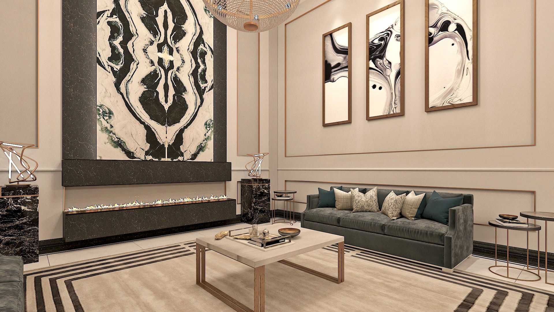 Modern Sanctuary: A Minimalist Living Room with Warm Touches