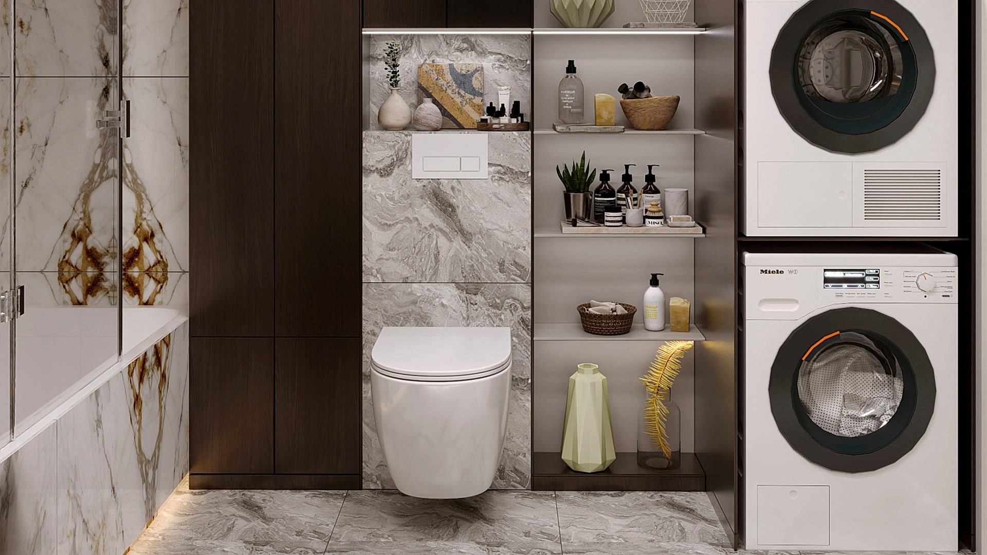 Bathroom with Convenient In-Unit Laundry