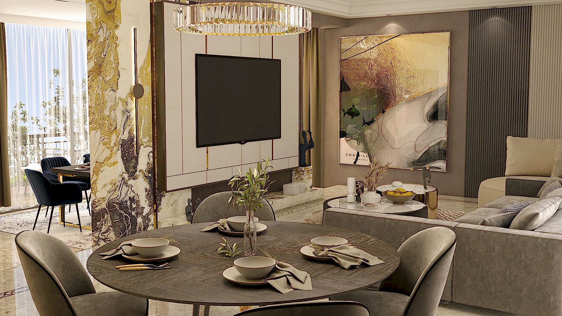 Open and Inviting Living Room with Dining Area