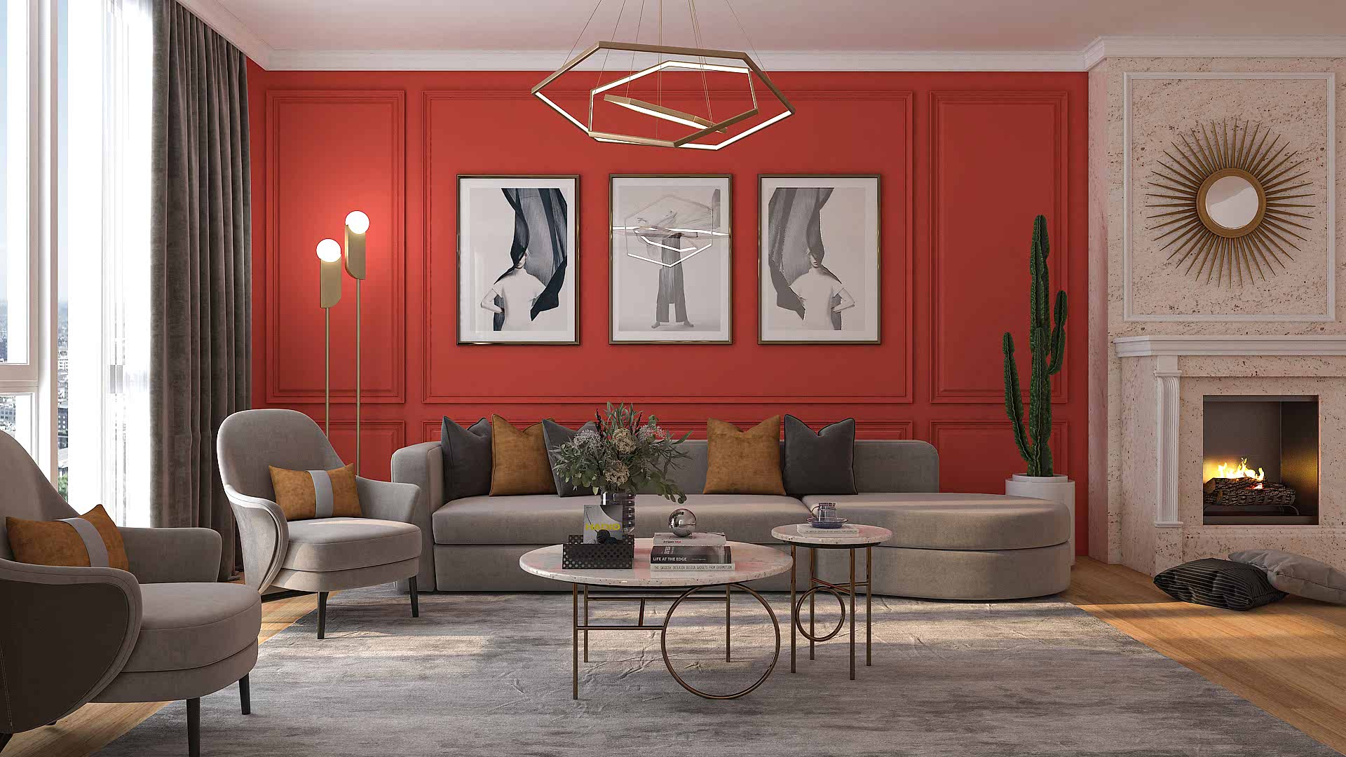 The Perfect Place to Curl Up with a Book: Living Room with Fireplace