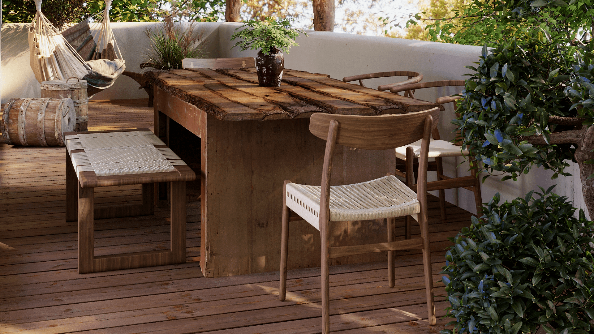 Rustic terrace design